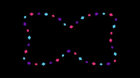Neon lights glowing square pattern festive holiday loop motion background w.. Stock Footage 347814155