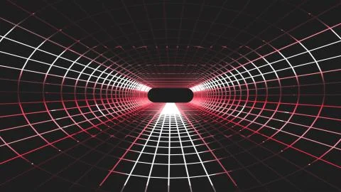 Neon lights grid net cyber retro tunnel graphics illustration background new Stock Illustration