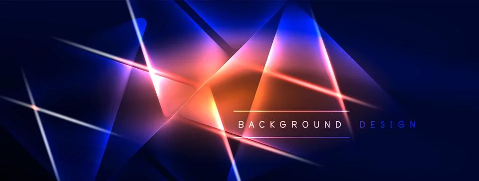 Neon lights hacking geometric background, virtual reality or artificial イラスト素材