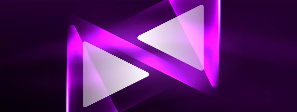 Neon lights hacking geometric background, virtual reality or artificial Stock Illustration