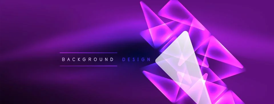 Neon lights hacking geometric background, virtual reality or artificial Stock Illustration