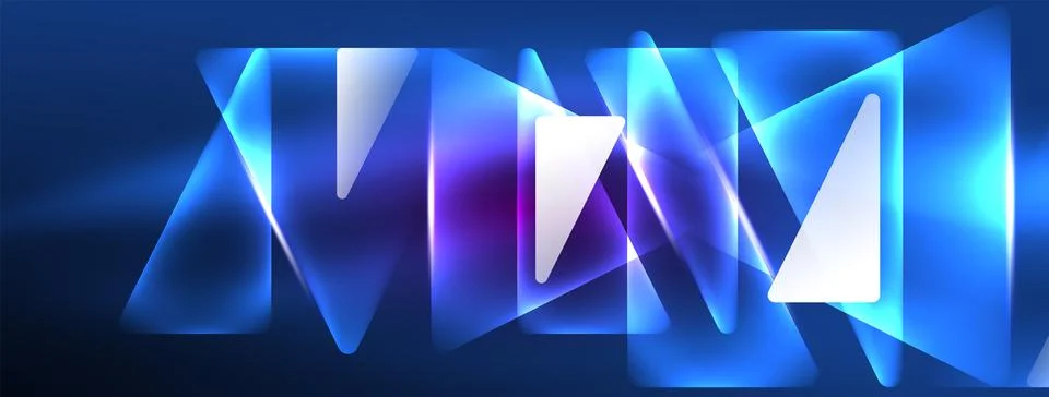 Neon lights hacking geometric background, virtual reality or artificial Stock Illustration