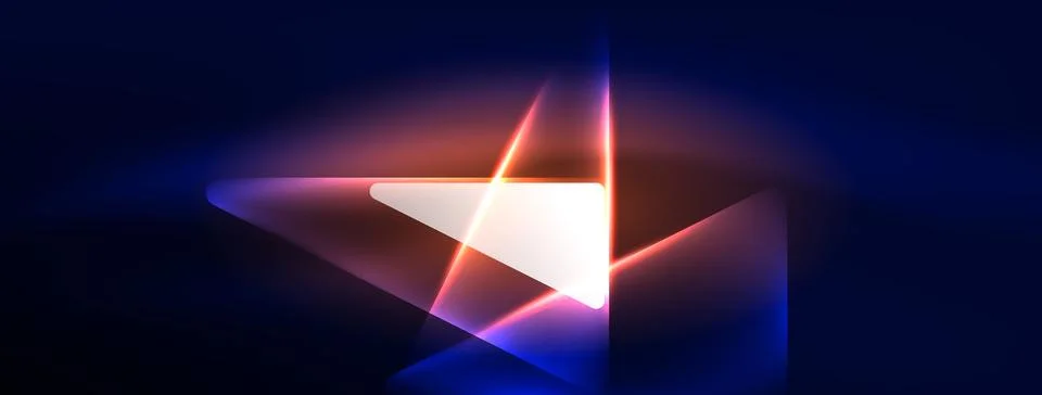 Neon lights hacking geometric background, virtual reality or artificial Stock Illustration