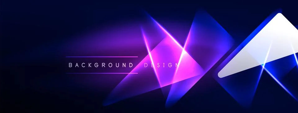 Neon lights hacking geometric background, virtual reality or artificial Stock Illustration