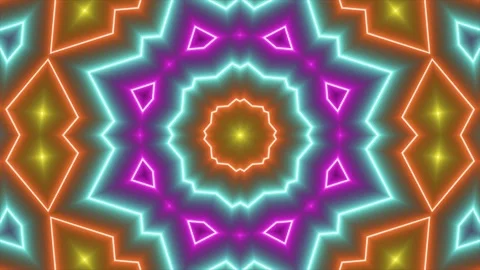 Neon lights kaleidoscope Video stock 280676588