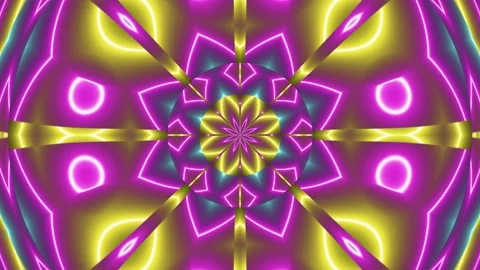 Neon lights kaleidoscope Stock Footage 280694230