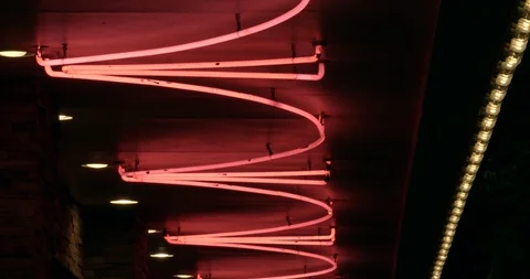 Neon lights lighting up the celieng Stock Footage 120649650
