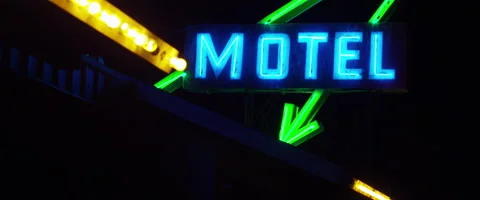 Neon lights of the Motel Stock Footage 68650393