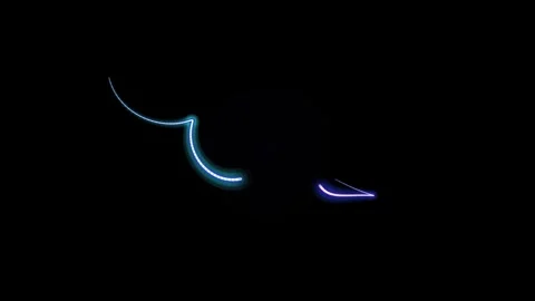 Neon Lights Moving in Dark Space. Stock Footage 329466803