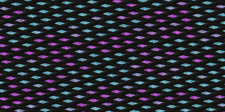 Neon lights pattern geometric texture 3d render illustration Illustrazione stock
