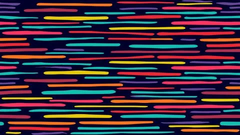 Neon lights road rays seamless pattern. Blue pink bright stripes geometric Illustrazione stock