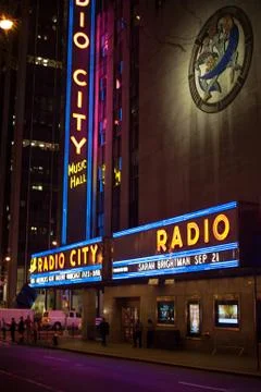 Neon lights at Rockefeller Stock Photos