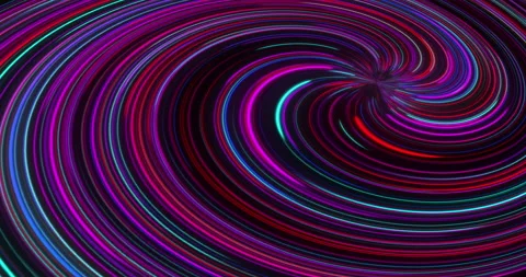 Neon lights in a seamless and looping animation. Vortex hyperspace tunnel Stock Footage 149309468