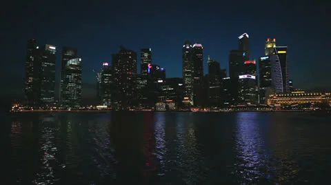 Neon lights of Singapore. Stock Footage 24460149
