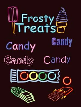 Neon Lights Snack bar Illustrazione stock