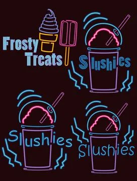 Neon Lights Snack bar Illustrazione stock