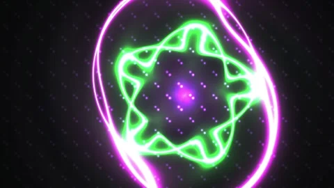 Neon lights in space with green and pink colors. Stock Footage 335537649