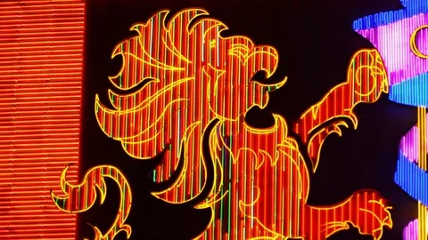 Neon Lights Tubes Lyon Video stock 78570590