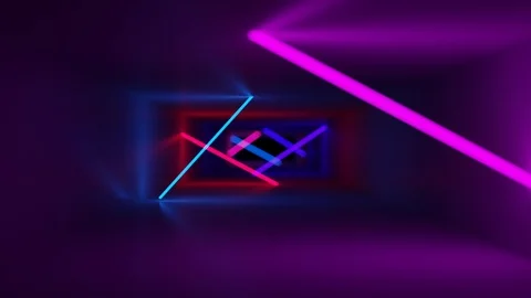 Neon Lights Tunnel (3D CGI ANIMATION) Stock Footage 105245418