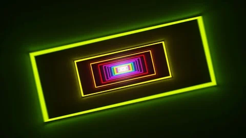 Neon Lights Tunnel Loop (3D CGI Animation) Stock Footage 106307713