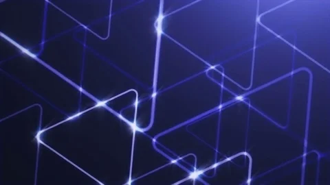 Neon lights vintage triangles loop blue Stock Footage 83996998