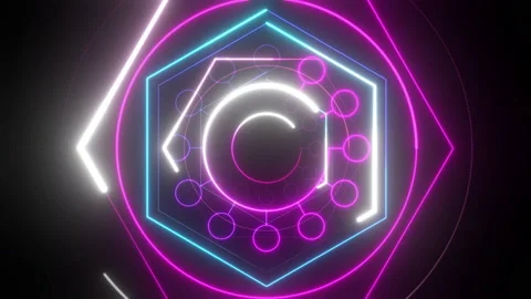 Neon Lights vj loop 120 bpm seamless discoTunnel Abstract Glow Particles - 4K Stock Footage 168953016