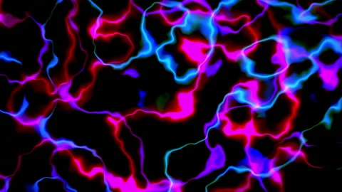 Neon lights wave. Seamless abstract psychedelic wavy background for loop Video stock 267011116