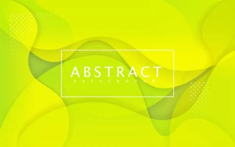 Neon lime abstract background with dinamic liquid shape. Minimal fluid backgr Stock Illustration