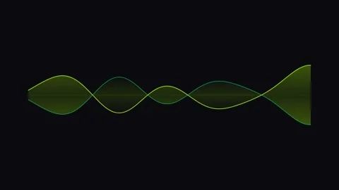 Neon lime audio waveform for sound wave visuals. Professional music motion Stock Footage 342623746