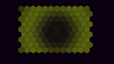 Neon lime hexagonal tessellation for pattern wave visuals. Professional 스톡 동영상 342624167