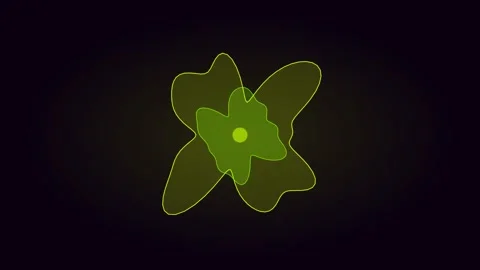 Neon lime morphing blob for organic shape visuals. Professional psychedelic 스톡 동영상 342624379