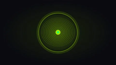 Neon lime speaker cone for audio equipment visuals. Professional music motion Stock Footage 342623659