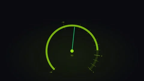 Neon lime vu meter for audio level visuals. Professional music motion graphic Stock Footage 342623714
