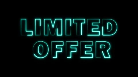 Neon 'LIMITED OFFER' Text Animation for Sales, Promotions, and Discounts Stock Footage 317775433