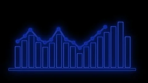 Neon Line and Bar Graph, Corporate Success Graph Animation, Rising Chart De.. Stock Footage 311714017