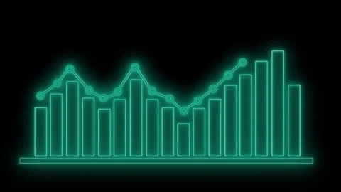 Neon Line and Bar Graph, Corporate Success Graph Animation, Rising Chart De.. 스톡 동영상 311714037