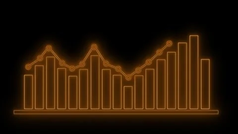 Neon Line and Bar Graph, Corporate Success Graph Animation, Rising Chart De.. 動画素材 311714072