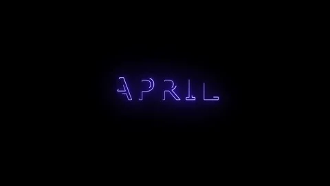 Neon line animation on the " APRIL " text concept Stock Footage 265877352