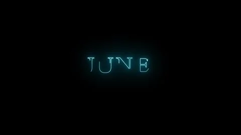 Neon line animation on the " JUNE " text concept Stock Footage 265877359
