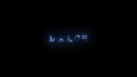 Neon line animation on the " MARCH" text concept Stock Footage 265877351