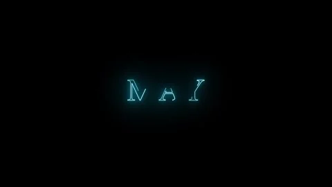 Neon line animation on the " MAY " text concept Stock Footage 265877354