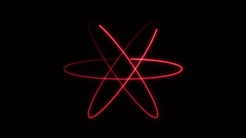 Neon line atom and electrons orbit glowing animation 스톡 동영상 321469918