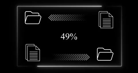 Neon line border file document management system concept on the transparent back Stock Footage 340522770