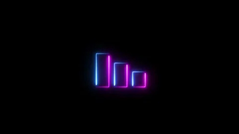 Neon line bright business graph icon. business down concept. business graph.. Stock Footage 293483760