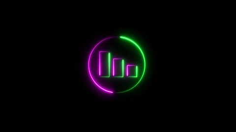Neon line bright business graph icon. business down concept. business graph.. Stock Footage 293483767