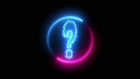 Neon line circle with question mark. Video stock 208894946
