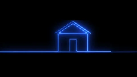 Neon line Cool linear animated home icon. Real estate icon animation Stock Footage 258551704