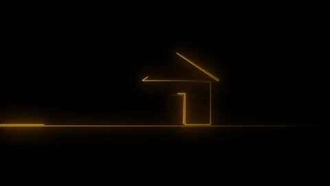 Neon line Cool linear animated home icon. Real estate icon animation Stock-Footage 258551710