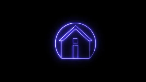 Neon line Cool linear animated home icon. Real estate icon animation. home ic Stock Footage 305008132