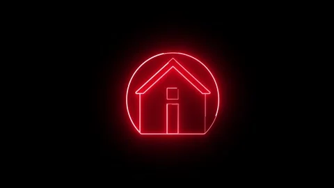 Neon line Cool linear animated home icon. Real estate icon animation. home ic Stock Footage 305008142